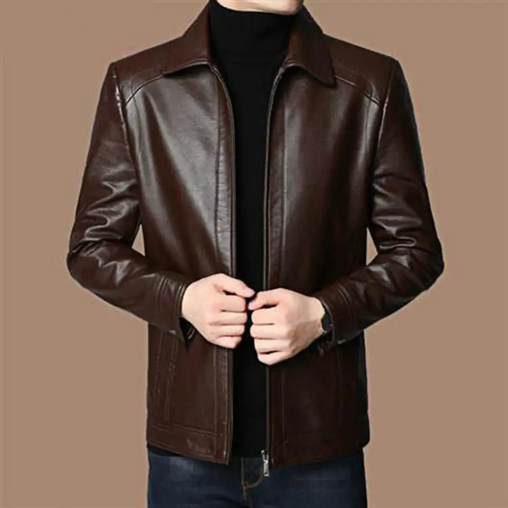 Men's Sleek Zip Up Leather Jacket | Cohen