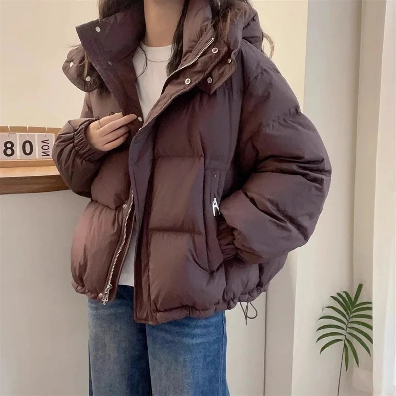 Puffer Jacket with High Collar