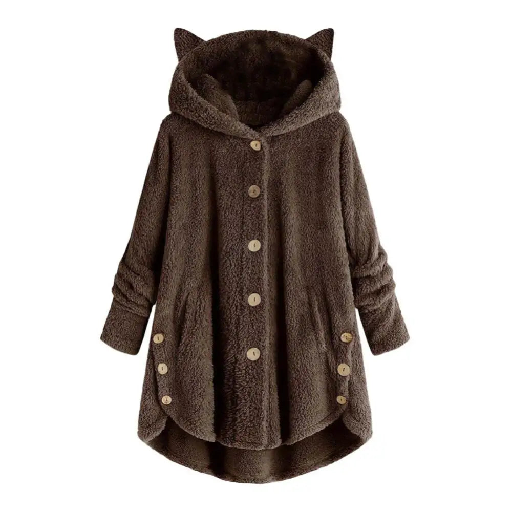 Fleece Cat Ear Hooded Coat | Kitty