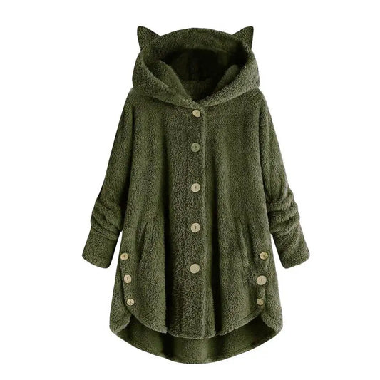 Fleece Cat Ear Hooded Coat | Kitty