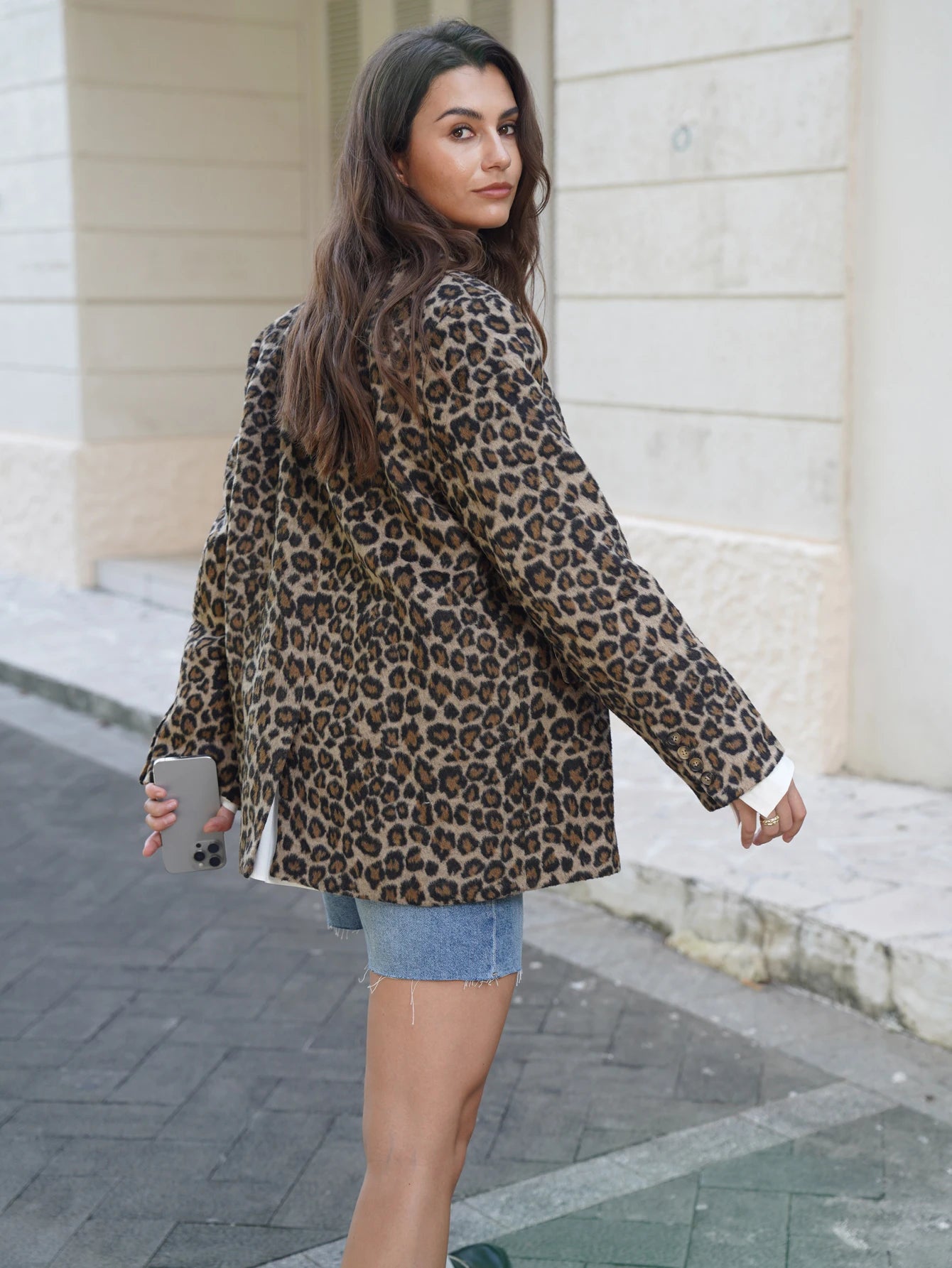 Winter Leopard Print Fur Blazer | Tatiana