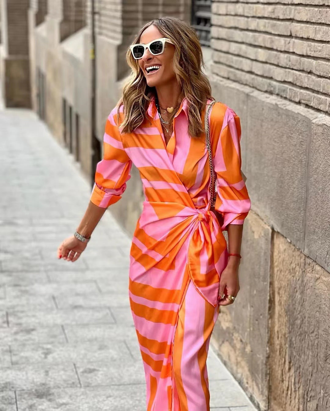 Vibrant Color Wrap Maxi Dress | Lilith