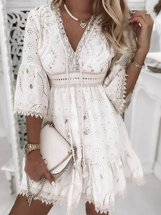 Boho Style Lace Mini Dress | Emmalynn