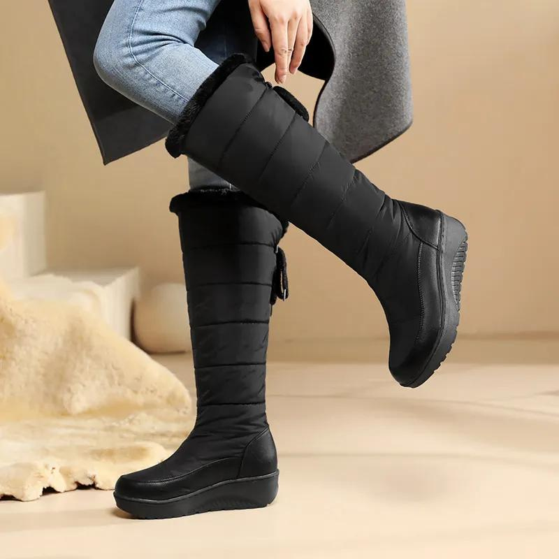 Fleece Lined Knee High Snow Boots for Women | Chenavy