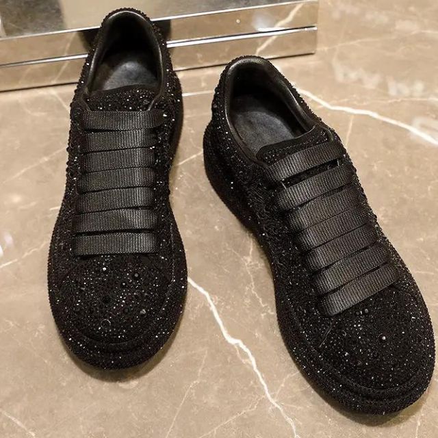 Glitter Sneakers with Crystal Embellishments | Glinda