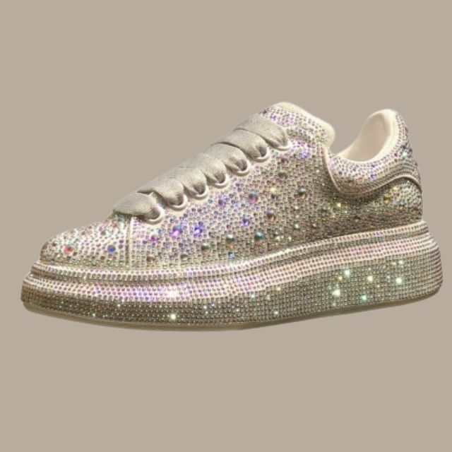 Glitter Sneakers with Crystal Embellishments | Glinda