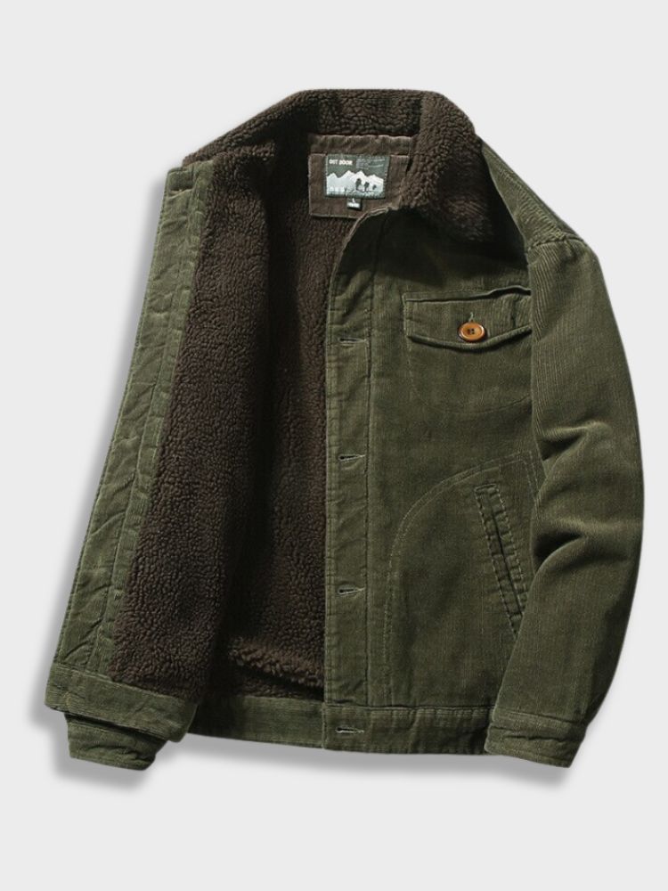 Ribbed jacket with fleece lining - Dylano