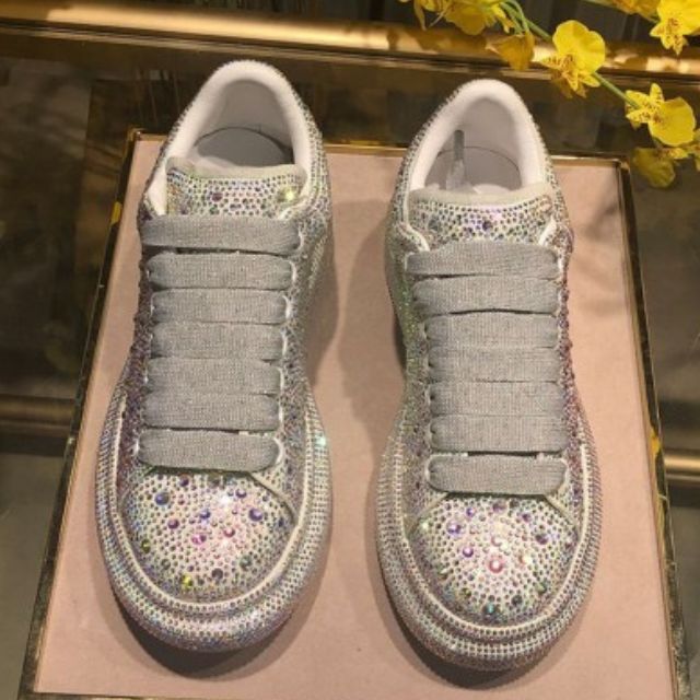 Glitter Sneakers with Crystal Embellishments | Glinda