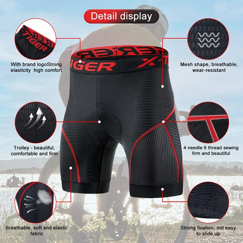 Shockproof Mesh Cycling Shorts with Gel Padding | Molbert