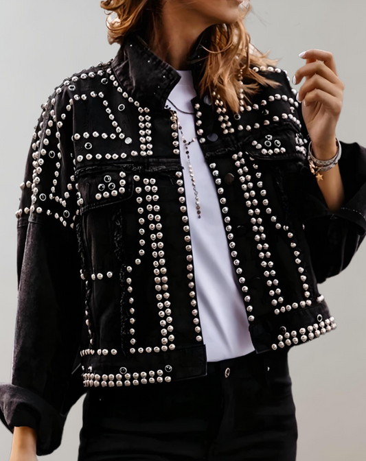 Studded Denim Jacket for Women | Sariyah