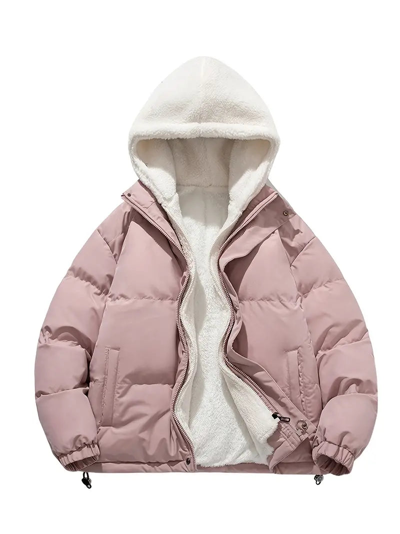 Fleece Lined Puffer Hoodie Jacket | Avornio