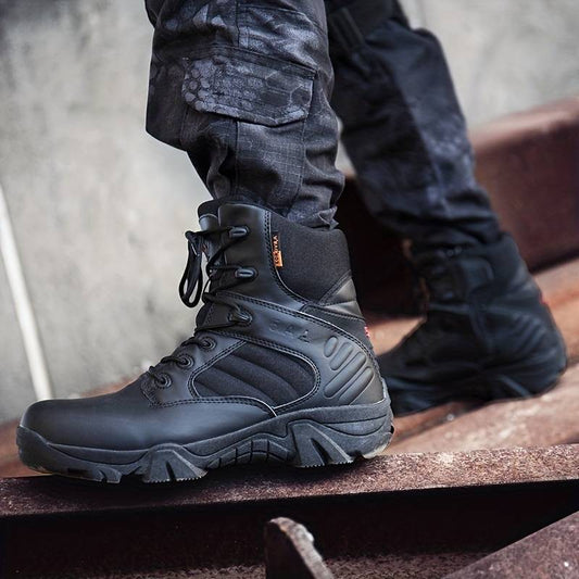 Long Army Boots with Side Zip for Men | Onerzo