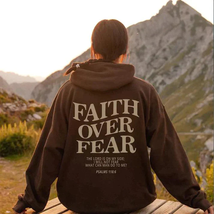 Faith Over Fear Unisex Oversized Statement Hoodie | Psalms