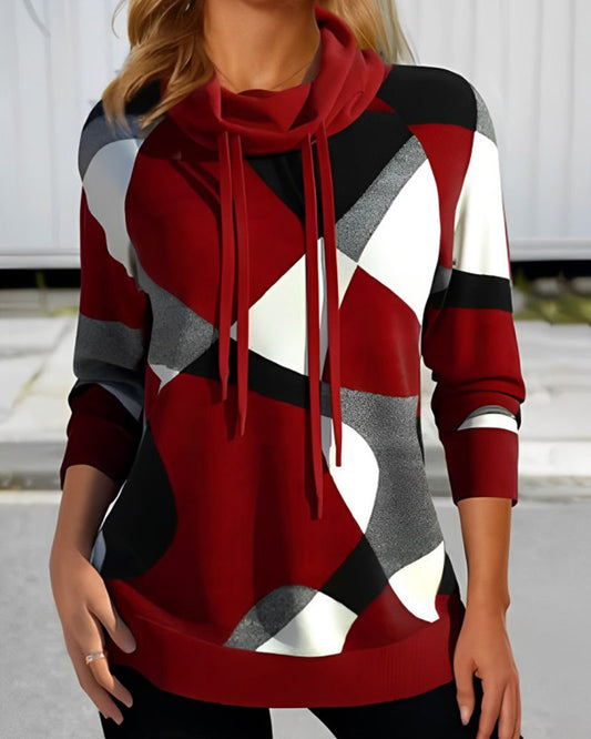 Women's hoodie with color block top - Branna