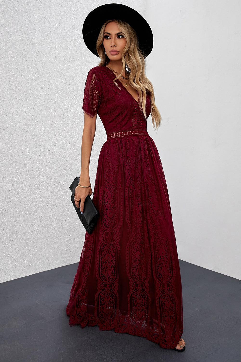 Mesh V-Neck Maxi Dress - Boho Style | Averie