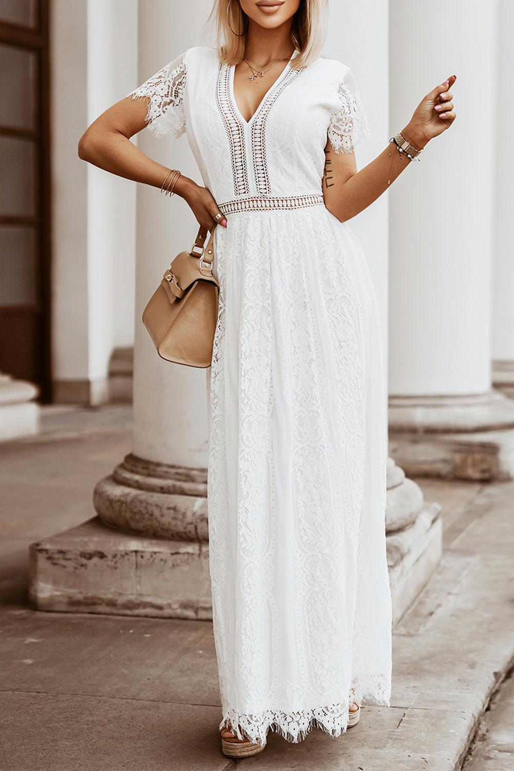 Mesh V-Neck Maxi Dress - Boho Style | Averie