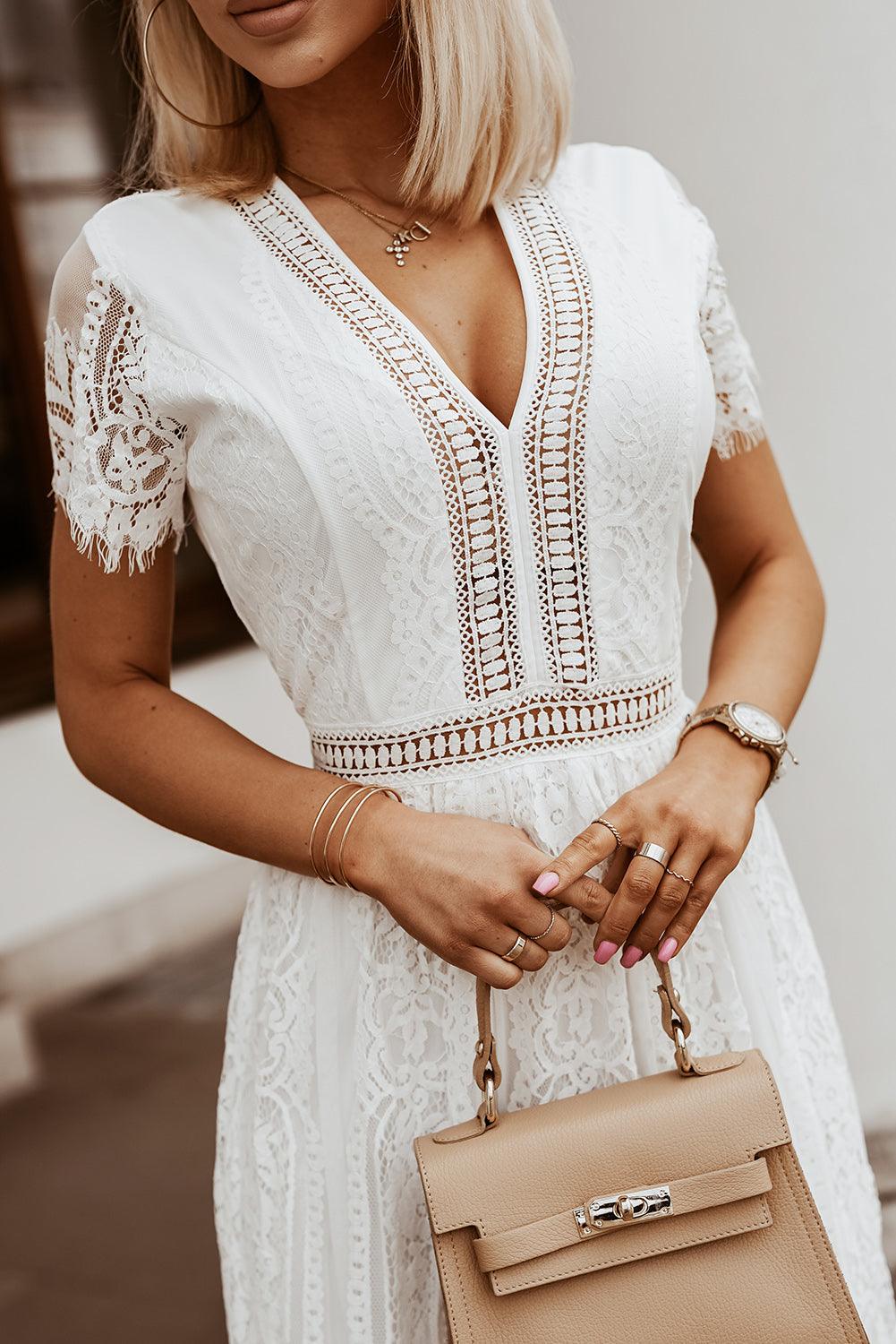 Mesh V-Neck Maxi Dress - Boho Style | Averie