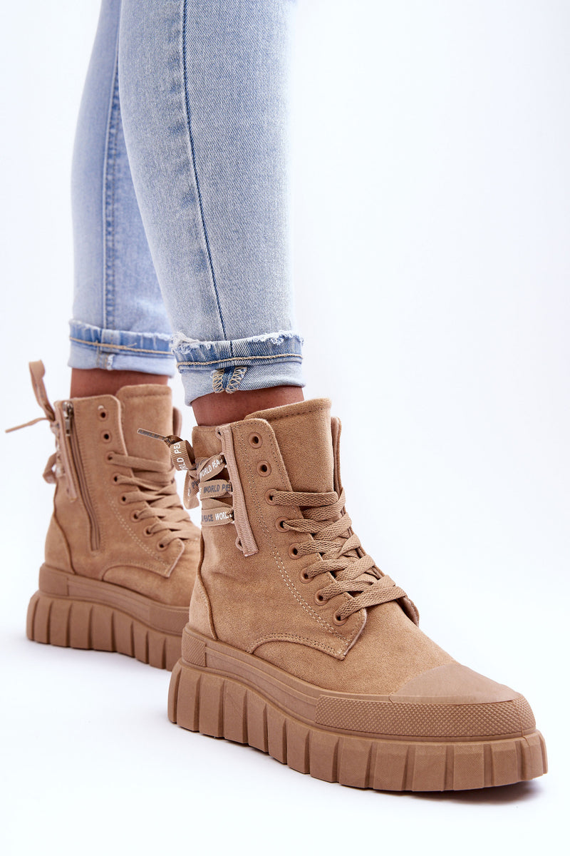 Thick Sole Ankle Boots for Women with Zip Detail | Keira