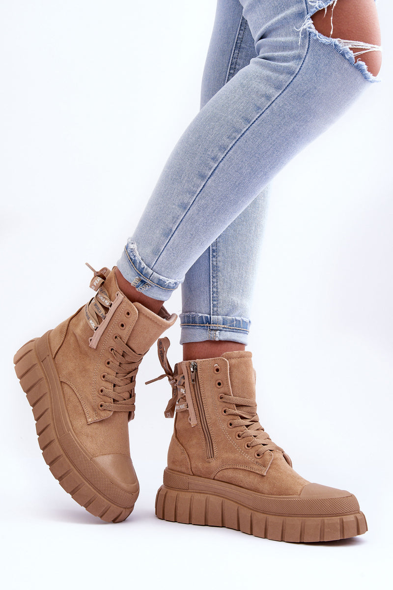 Thick Sole Ankle Boots for Women with Zip Detail | Keira