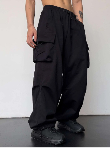 Wide Leg cargo Pants with Multiple Pockets | Monteso