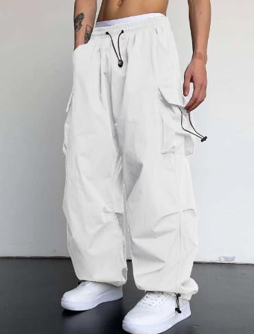 Wide Leg cargo Pants with Multiple Pockets | Monteso