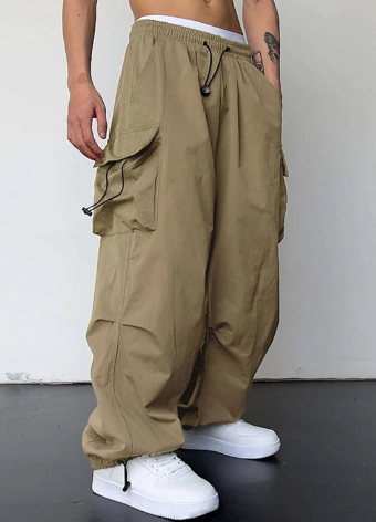 Wide Leg cargo Pants with Multiple Pockets | Monteso