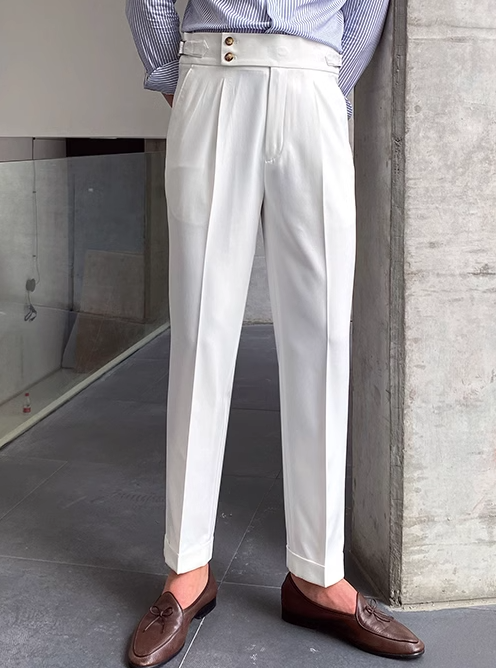 Pleated Trousers with Belt Loops | Lozano