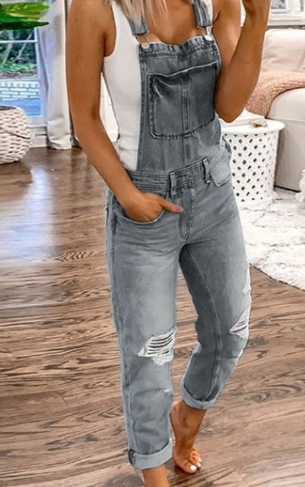 Distressed Denim Jumpsuit for Women | Adelaide