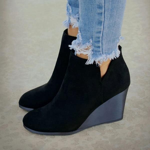 Suede Wedge Heel Women's Boots | Kaizie