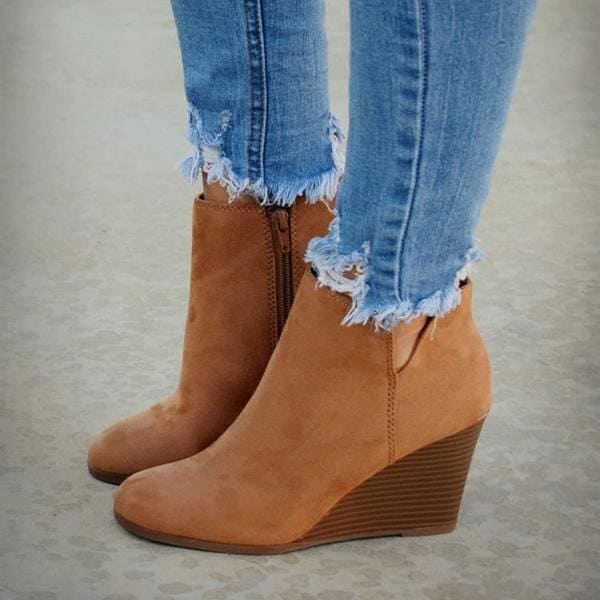 Suede Wedge Heel Women's Boots | Kaizie