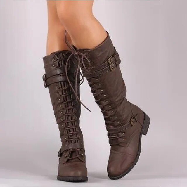 Long Tie Up Boots with Buckles for Women | Christensen