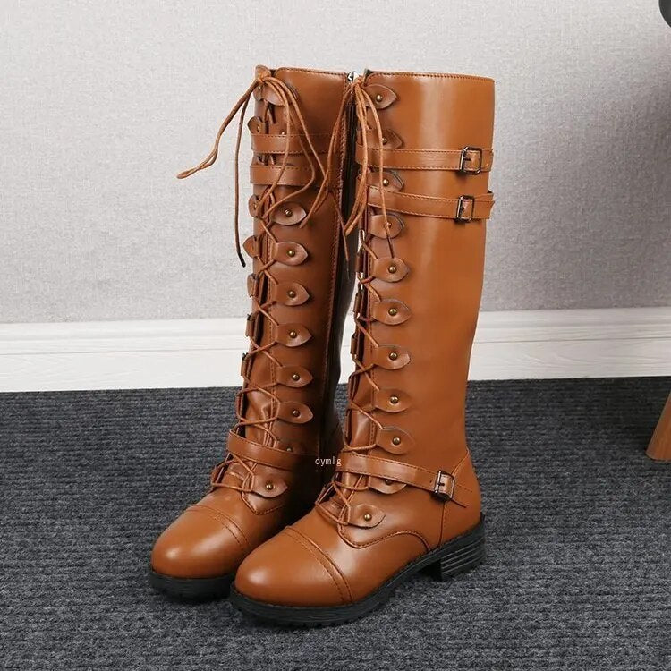 Long Tie Up Boots with Buckles for Women | Christensen