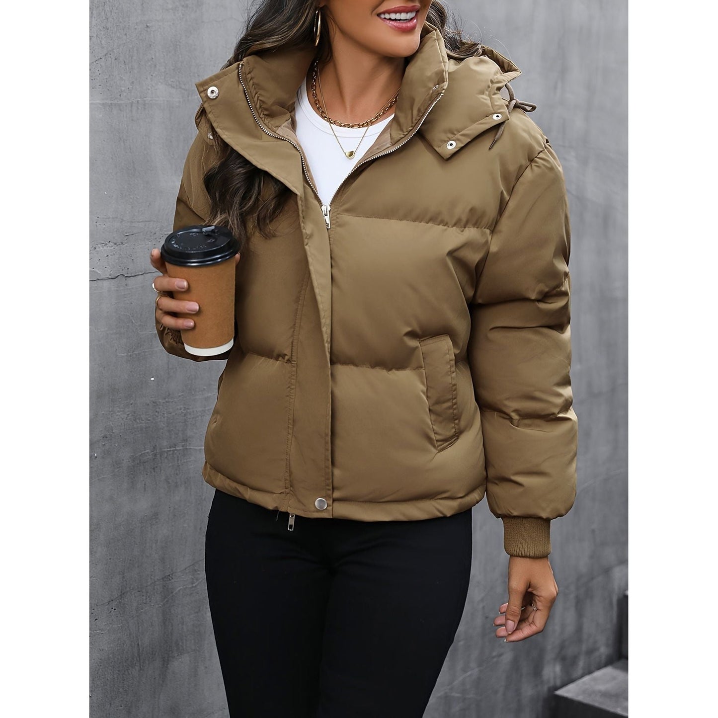 Hooded Puffer Jacket for Women | Ellenia