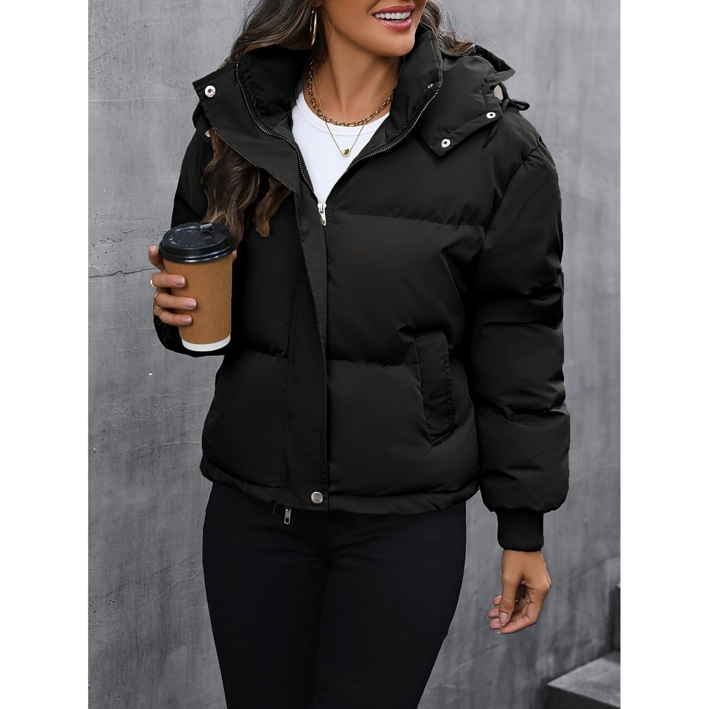 Hooded Puffer Jacket for Women | Ellenia