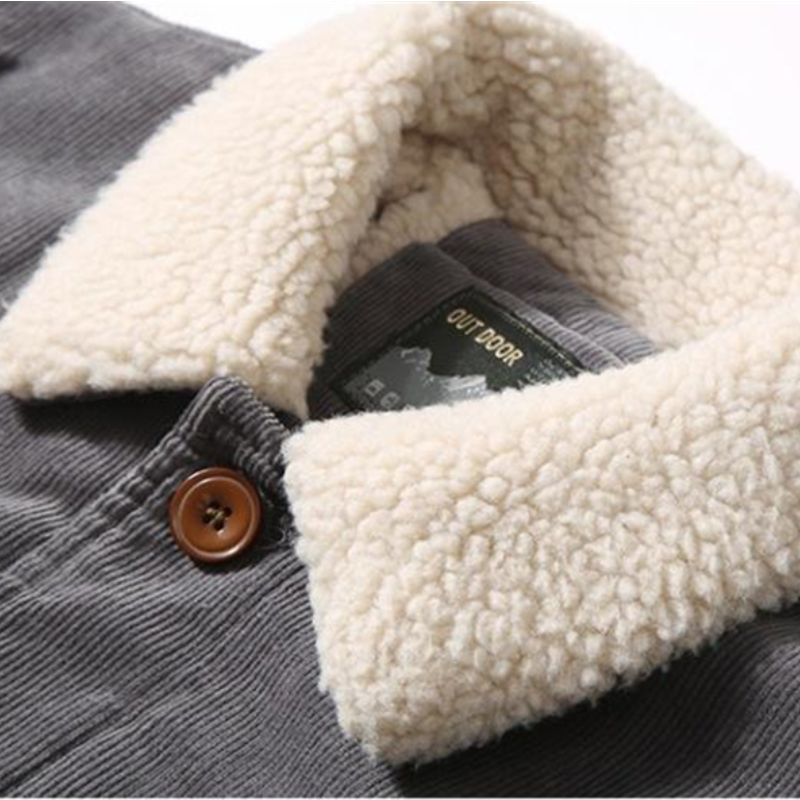 Ribbed jacket with fleece lining - Dylano