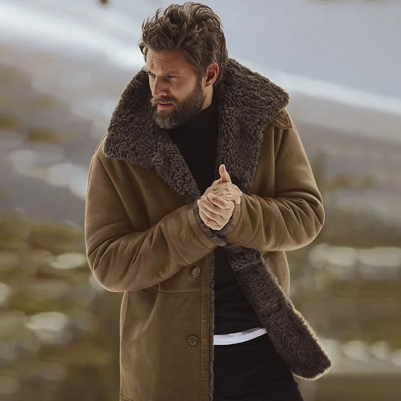 Winter Warm Coat With Fur Collar for Men | Fello