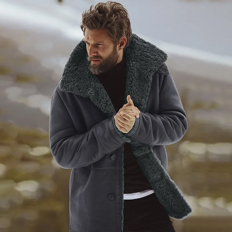 Winter Warm Coat With Fur Collar for Men | Fello